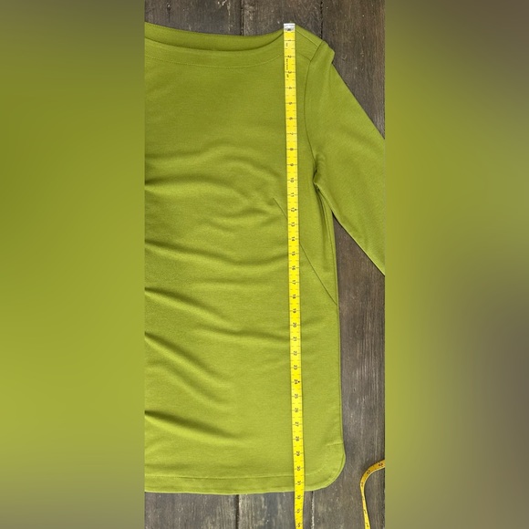 J Jill Tunic Top Ponte Knit Boat Neck 3/4 Sleeve Chartreuse Avocado Green - Picture 8 of 11